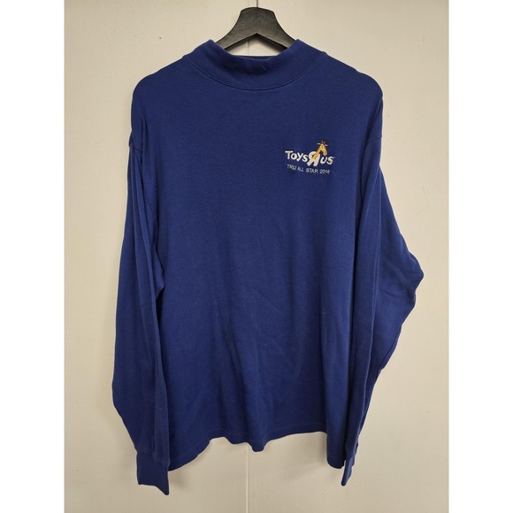Tri-Mountain Other - Toys R Us Geoffrey Shirt Mens Large Blue Long Sleeve Mock Neck TRU Promo 2016